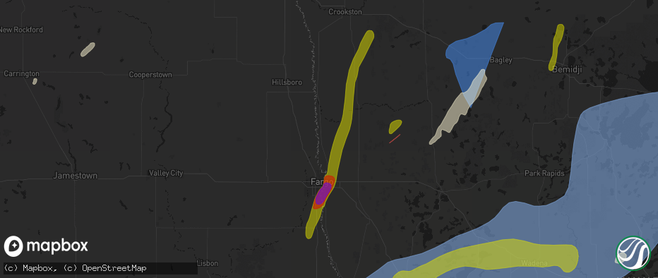 Hail map in Georgetown, MN on June 29, 2026