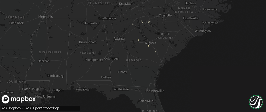 Hail map in Georgia on June 29, 2026