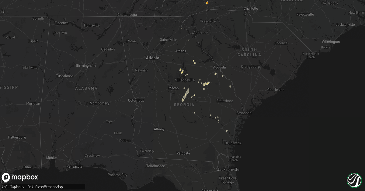 Hail map in Georgia on June 29, 2026