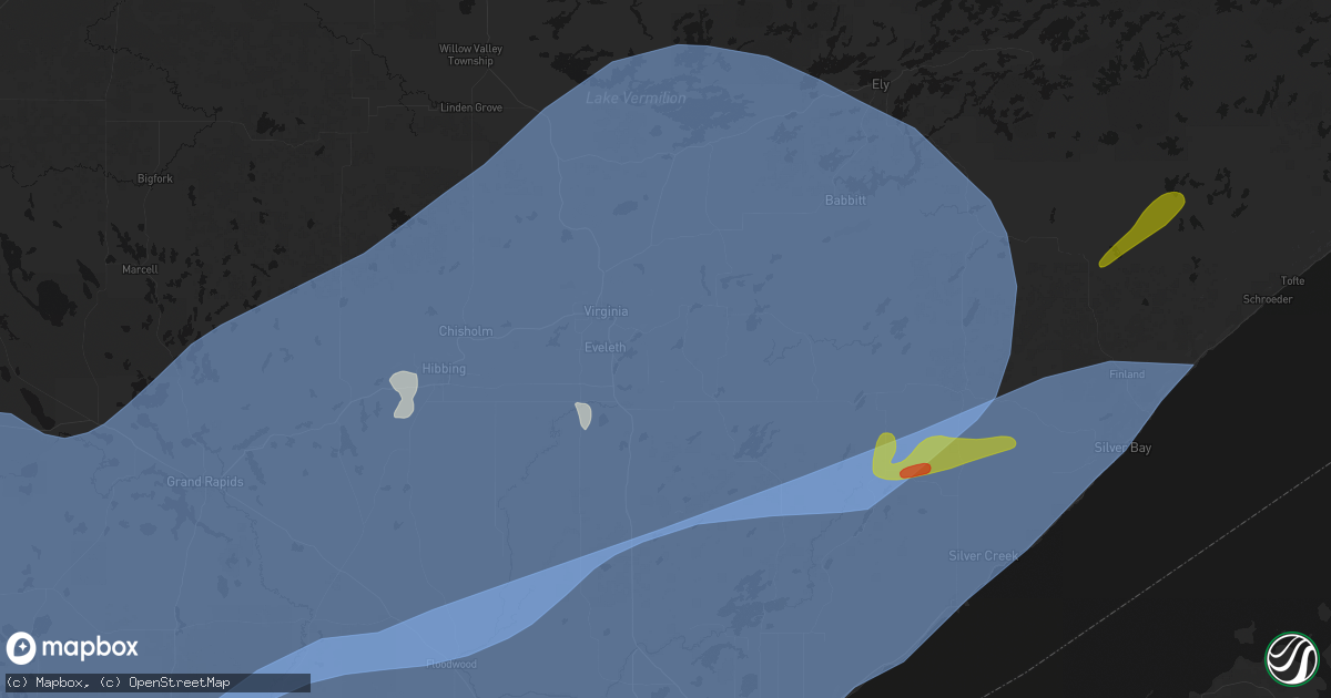 Hail map in Gilbert, MN on June 29, 2026