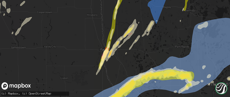 Hail map in Glyndon, MN on June 29, 2026