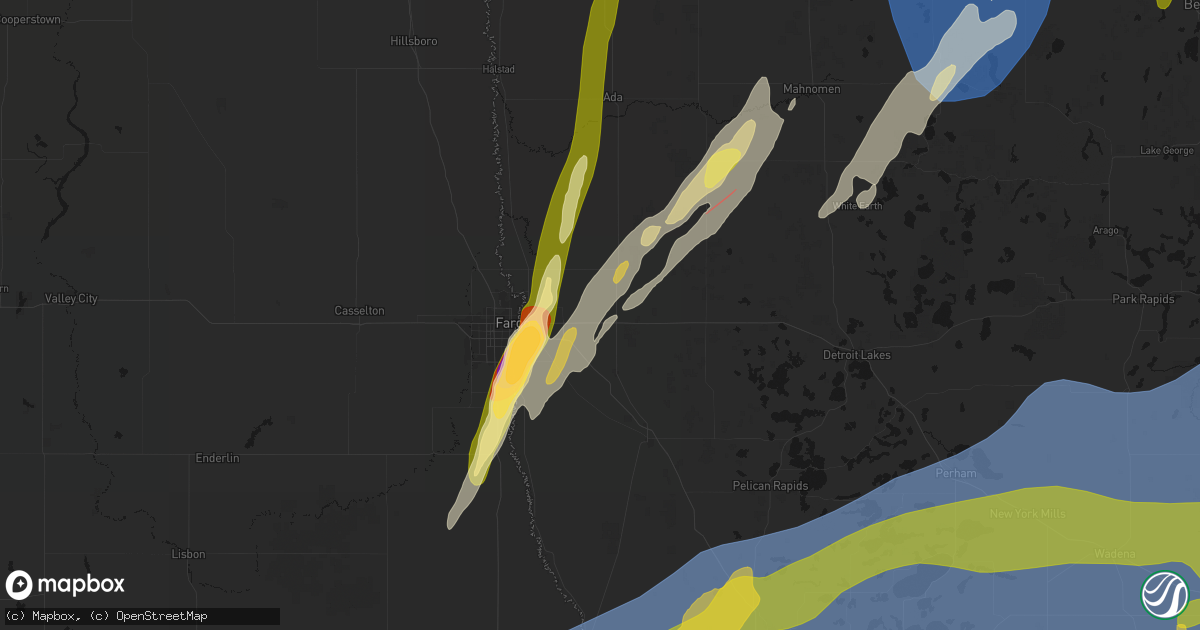 Hail map in Glyndon, MN on June 29, 2026