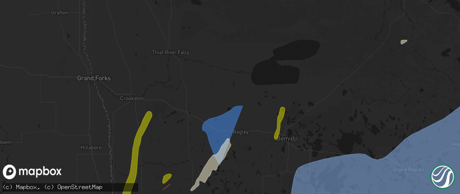 Hail map in Gonvick, MN on June 29, 2026