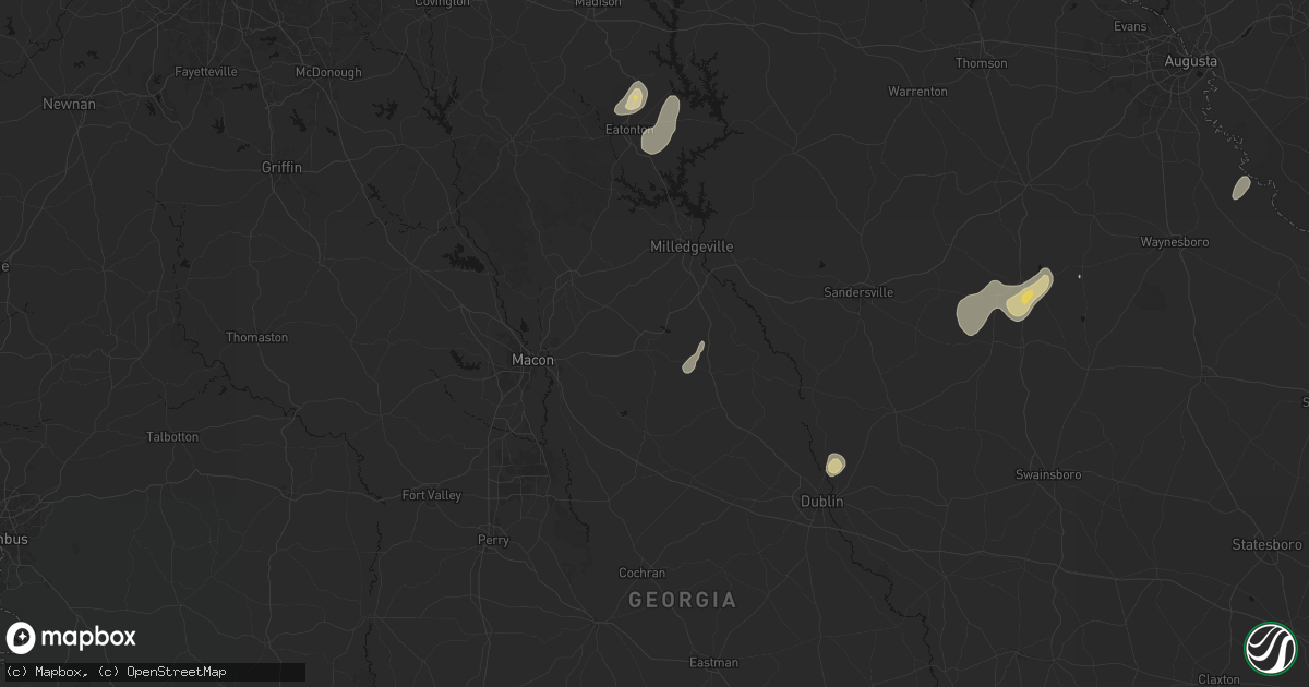 Hail map in Gordon, GA on June 29, 2026