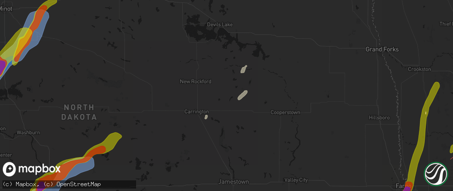 Hail map in Grace City, ND on June 29, 2026