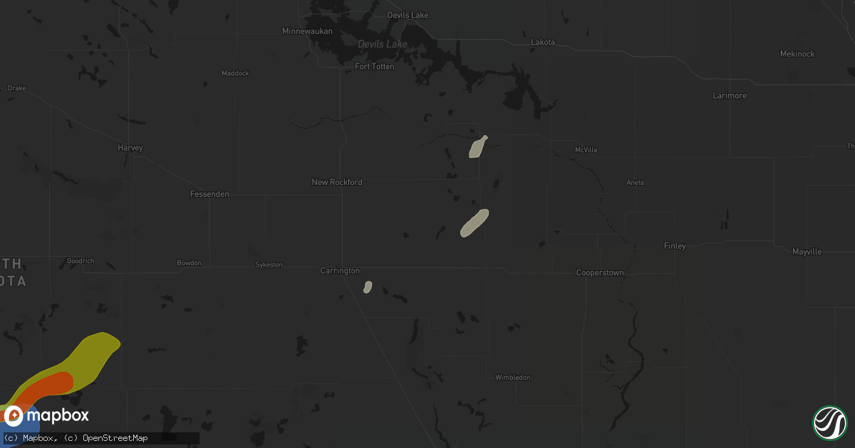 Hail map in Grace City, ND on June 29, 2026