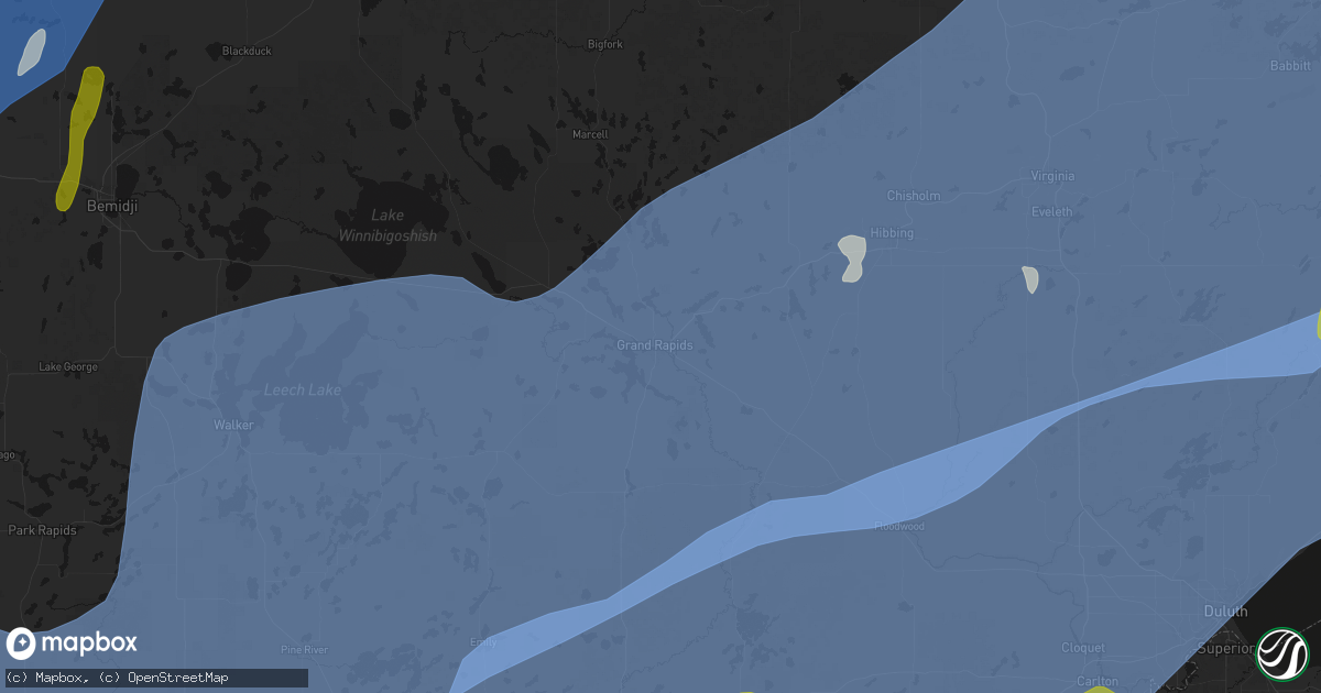 Hail map in Grand Rapids, MN on June 29, 2026