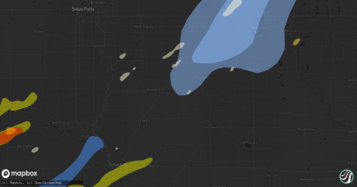 Hail map in Granville, IA on June 29, 2026