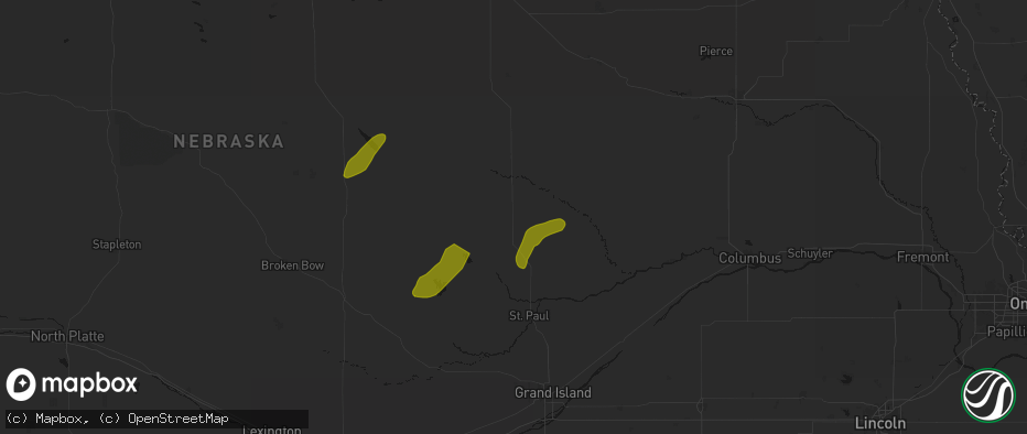 Hail map in Greeley, NE on June 29, 2026
