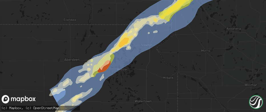 Hail map in Grenville, SD on June 29, 2026