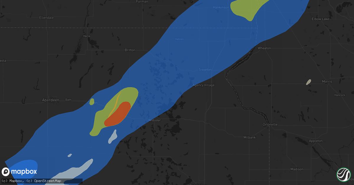 Hail map in Grenville, SD on June 29, 2026