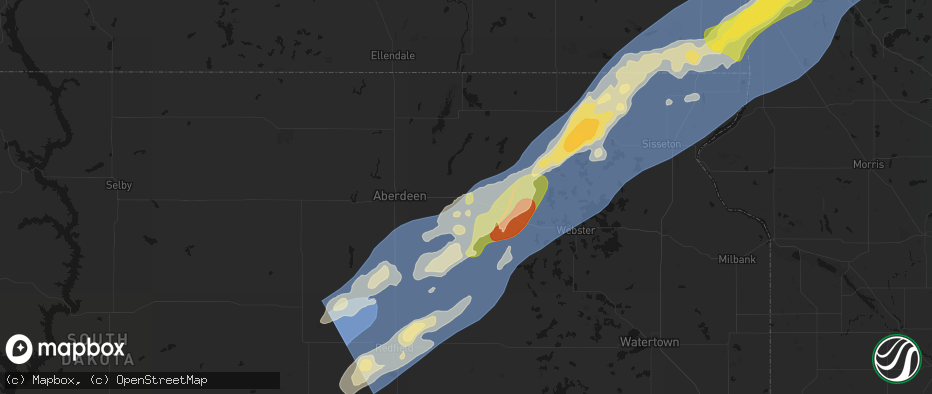 Hail map in Groton, SD on June 29, 2026