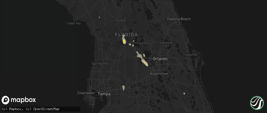 Hail map in Groveland, FL on June 29, 2026
