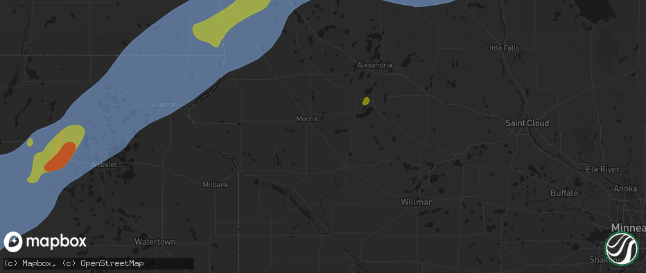 Hail map in Hancock, MN on June 29, 2026