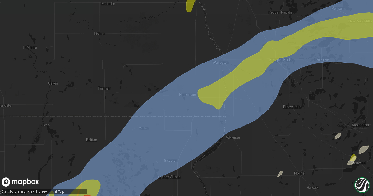 Hail map in Hankinson, ND on June 29, 2026