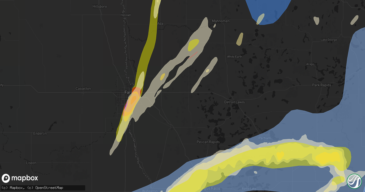 Hail map in Hawley, MN on June 29, 2026