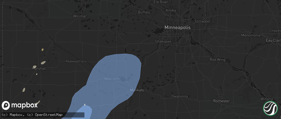 Hail map in Henderson, MN on June 29, 2026