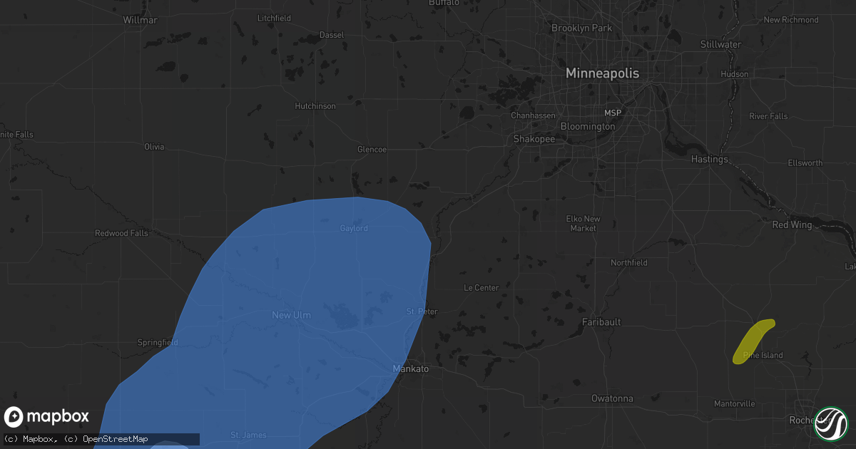 Hail map in Henderson, MN on June 29, 2026