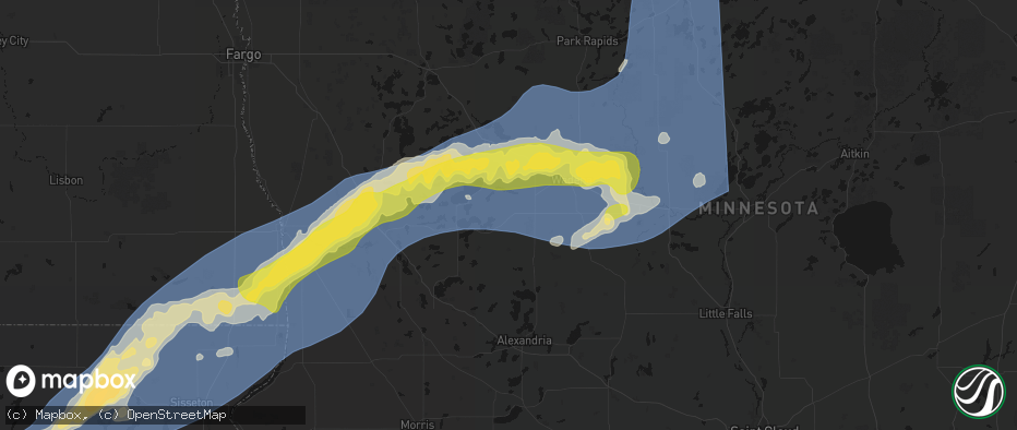 Hail map in Henning, MN on June 29, 2026