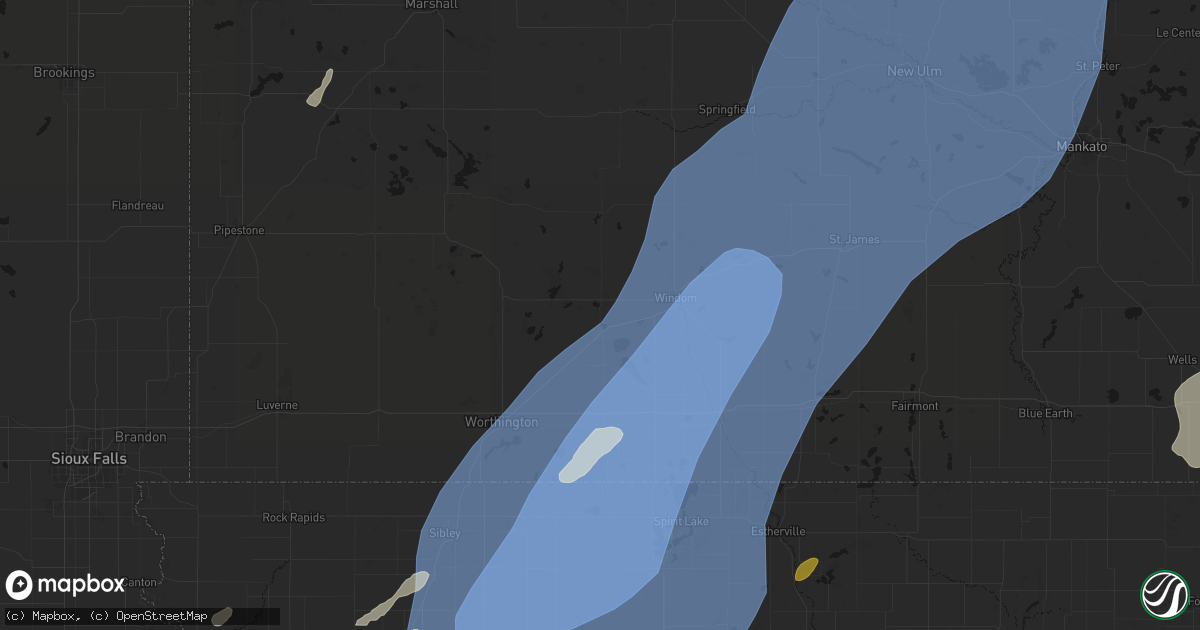 Hail map in Heron Lake, MN on June 29, 2026