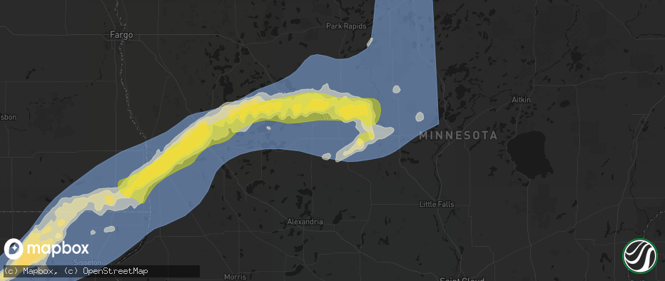 Hail map in Hewitt, MN on June 29, 2026