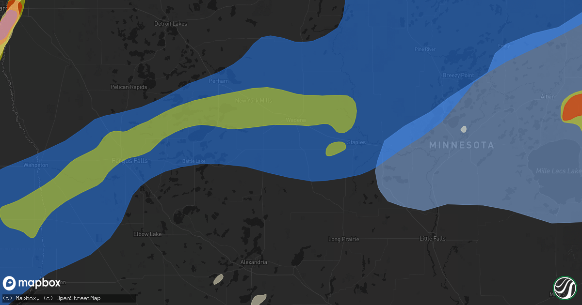 Hail map in Hewitt, MN on June 29, 2026