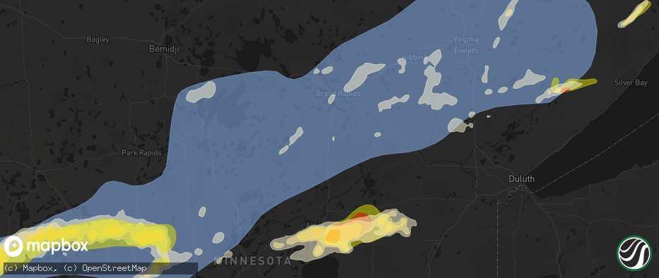 Hail map in Hill City, MN on June 29, 2026