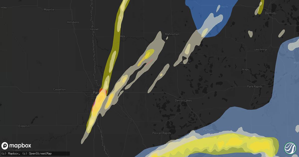 Hail map in Hitterdal, MN on June 29, 2026
