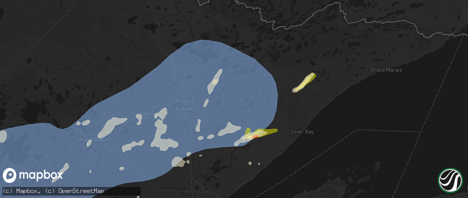 Hail map in Hoyt Lakes, MN on June 29, 2026