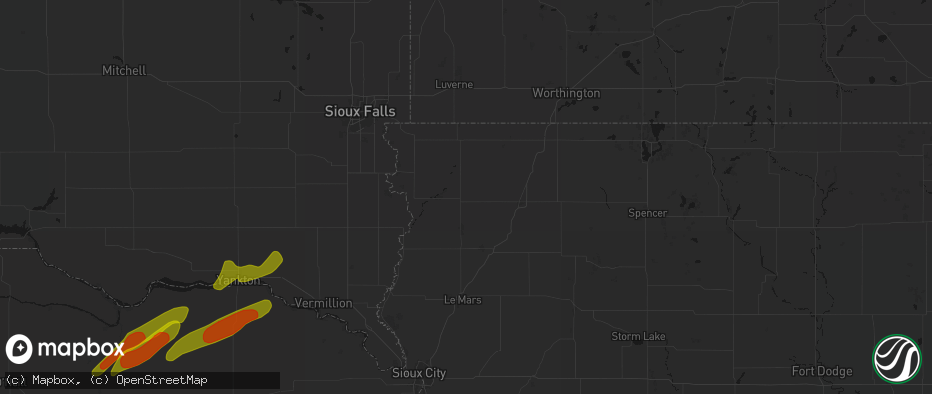Hail map in Hull, IA on June 29, 2026