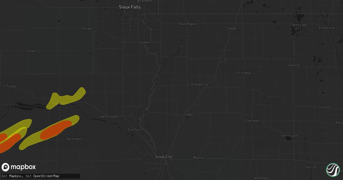 Hail map in Ireton, IA on June 29, 2026