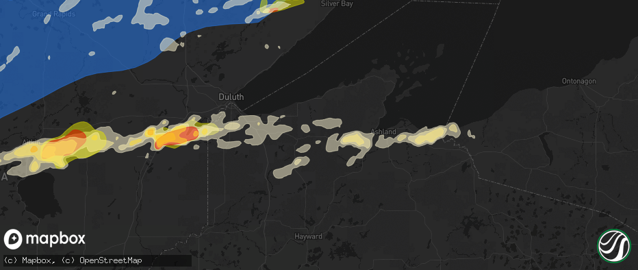 Hail map in Iron River, WI on June 29, 2026