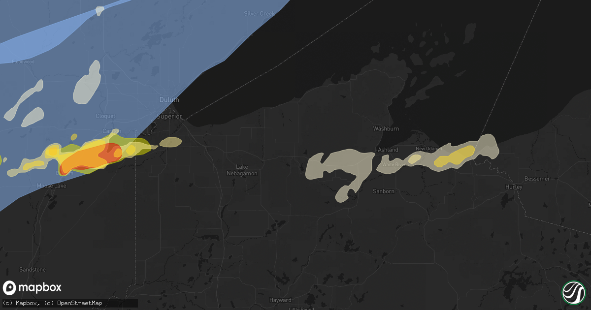 Hail map in Iron River, WI on June 29, 2026