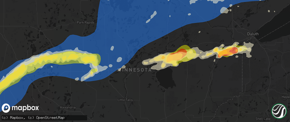Hail map in Ironton, MN on June 29, 2026