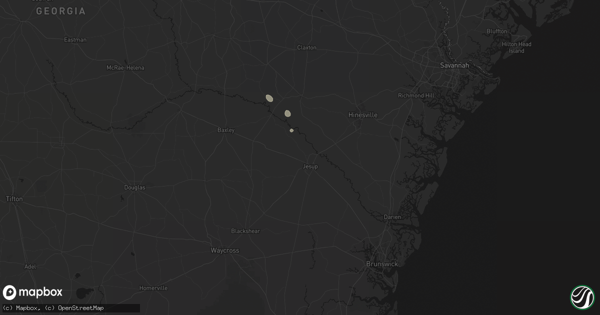 Hail map in Jesup, GA on June 29, 2026