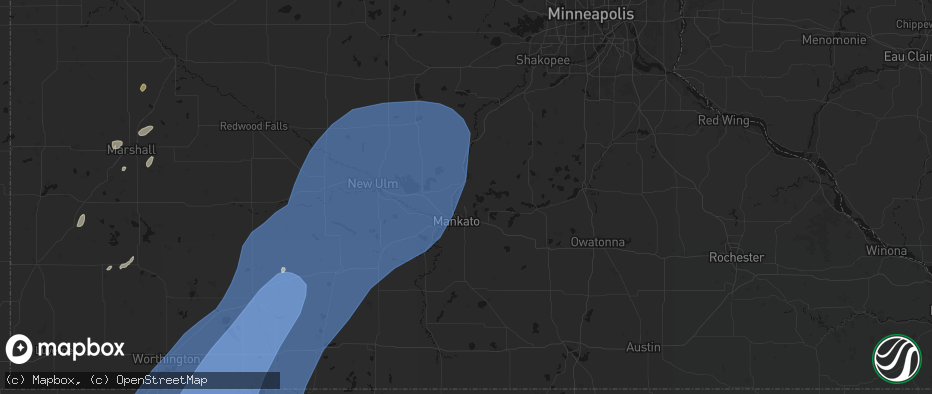 Hail map in Kasota, MN on June 29, 2026