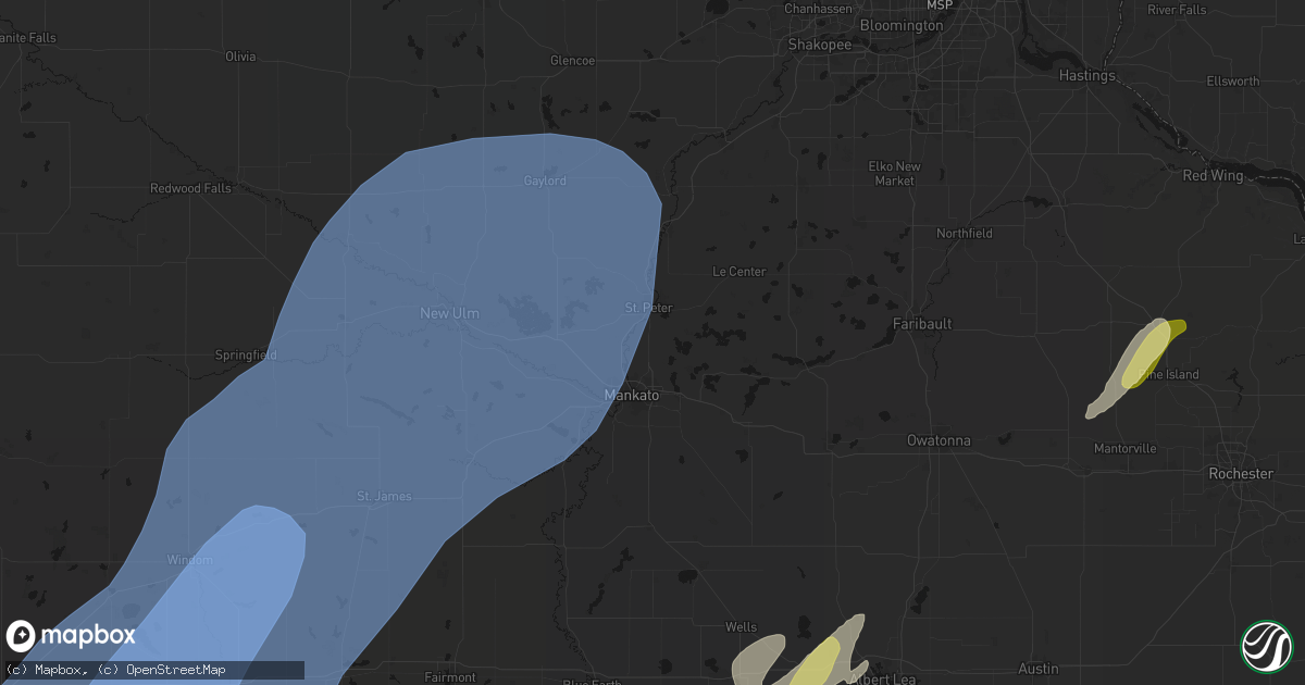 Hail map in Kasota, MN on June 29, 2026
