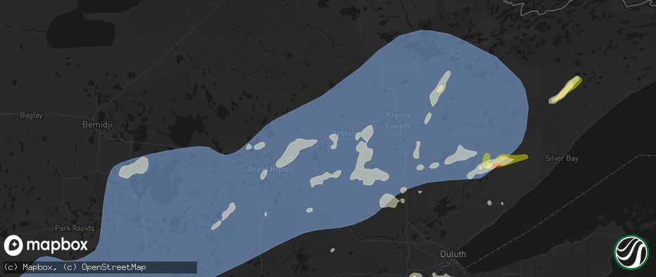 Hail map in Keewatin, MN on June 29, 2026
