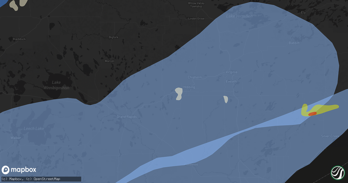 Hail map in Keewatin, MN on June 29, 2026