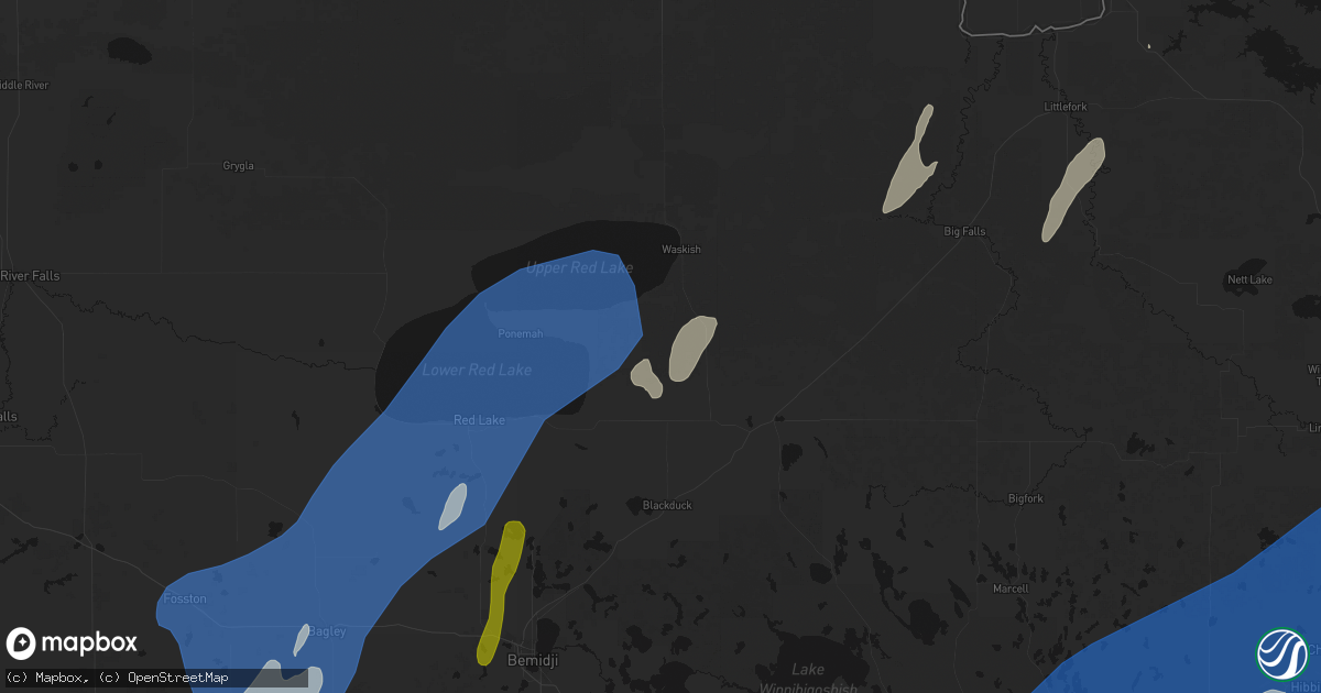 Hail map in Kelliher, MN on June 29, 2026