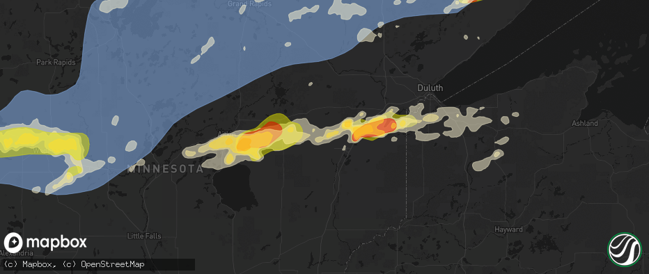 Hail map in Kettle River, MN on June 29, 2026