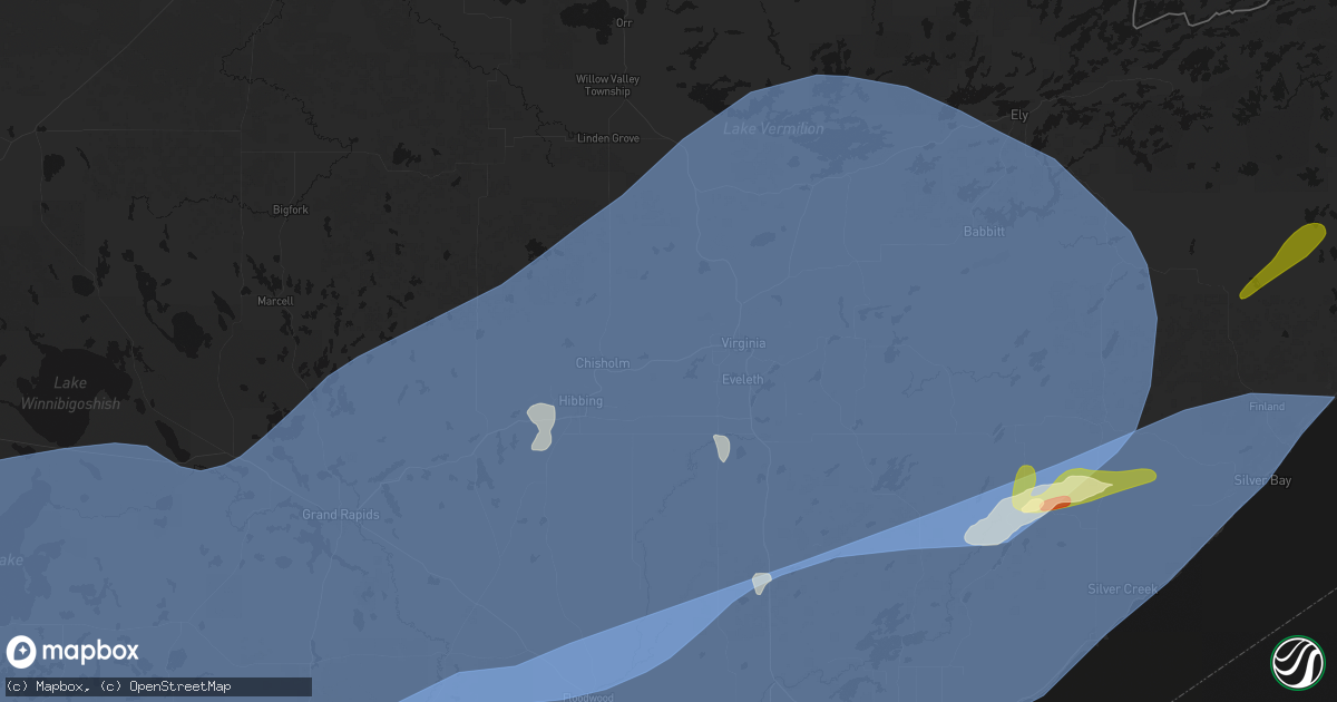 Hail map in Kinney, MN on June 29, 2026