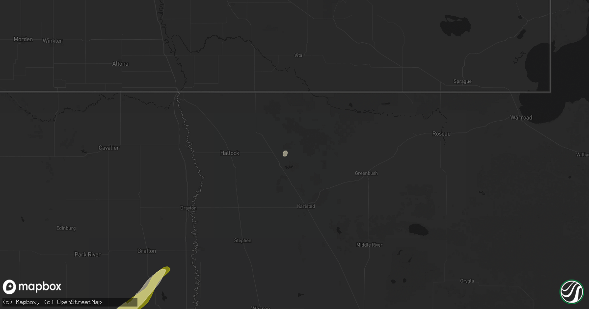 Hail map in Lake Bronson, MN on June 29, 2026