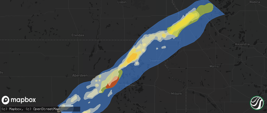 Hail map in Lake City, SD on June 29, 2026