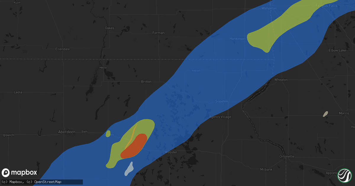 Hail map in Lake City, SD on June 29, 2026