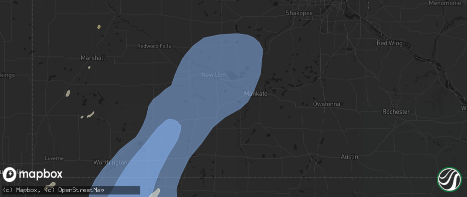 Hail map in Lake Crystal, MN on June 29, 2026