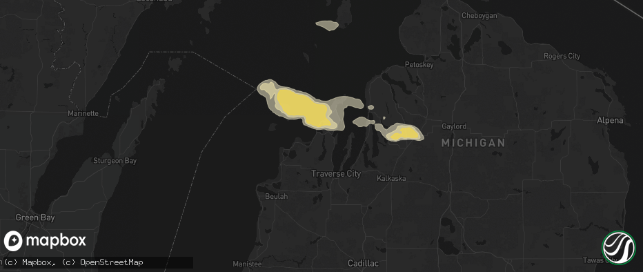 Hail map in Lake Leelanau, MI on June 29, 2026