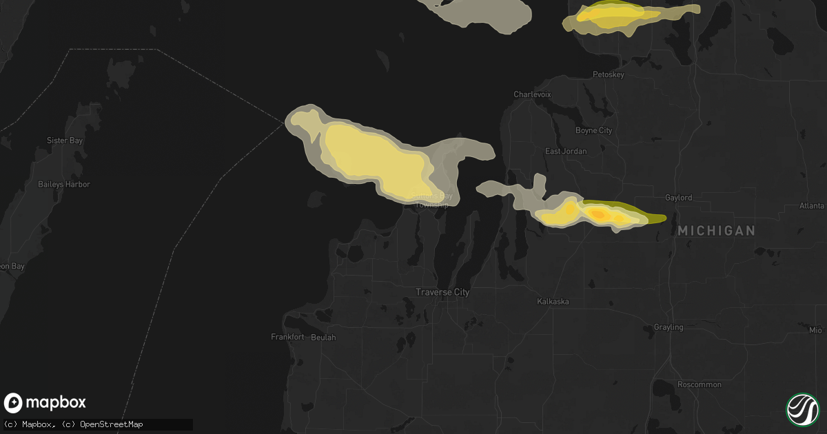 Hail map in Lake Leelanau, MI on June 29, 2026