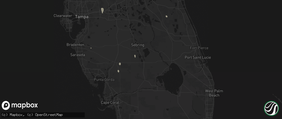 Hail map in Lake Placid, FL on June 29, 2026