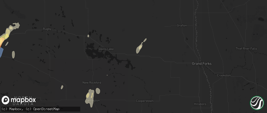 Hail map in Lakota, ND on June 29, 2026